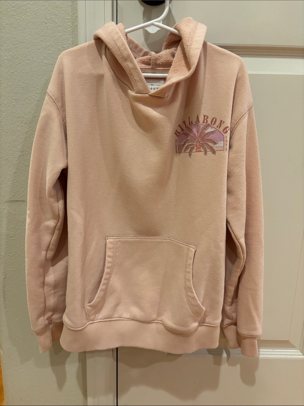 Billabong Girls M 8-10 Blush Pink Hooded Pullover